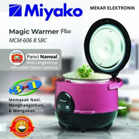 Rice Cooker Miyako MCM 606 B SBC Magic Com Mini Miyako 606 SBC Nanoal Penanak Nasi Miyako Rice Cooke