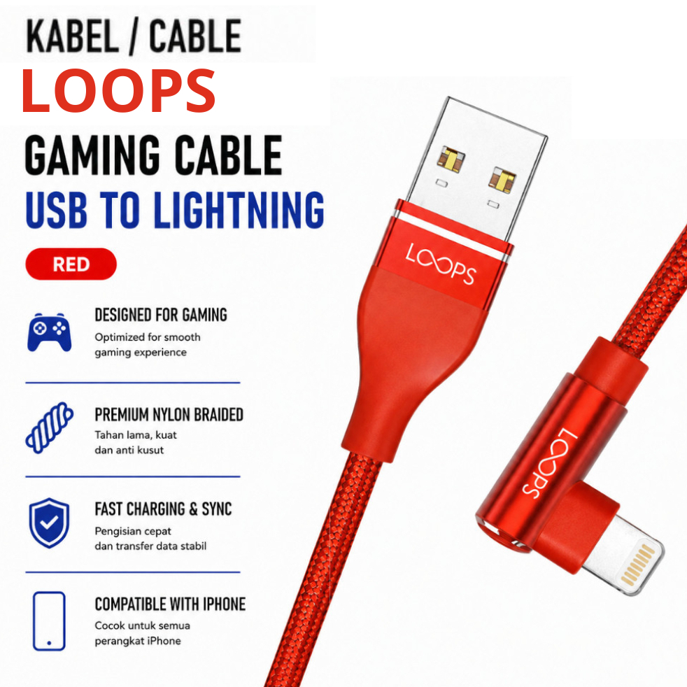 Loops Gaming Cable USB to Lightning