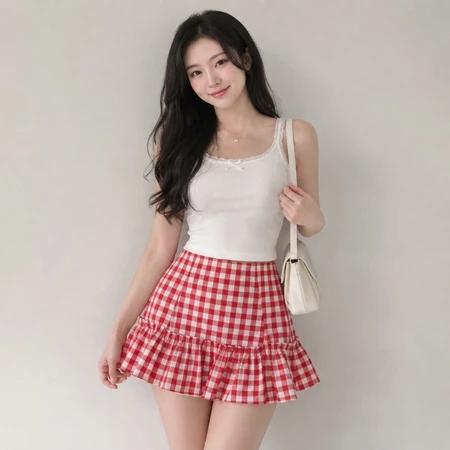 Fashion Wanita ROK CIRRA Gingham Rok Kotak -01 Rok Cirra mini Motif Gingham Korean Style