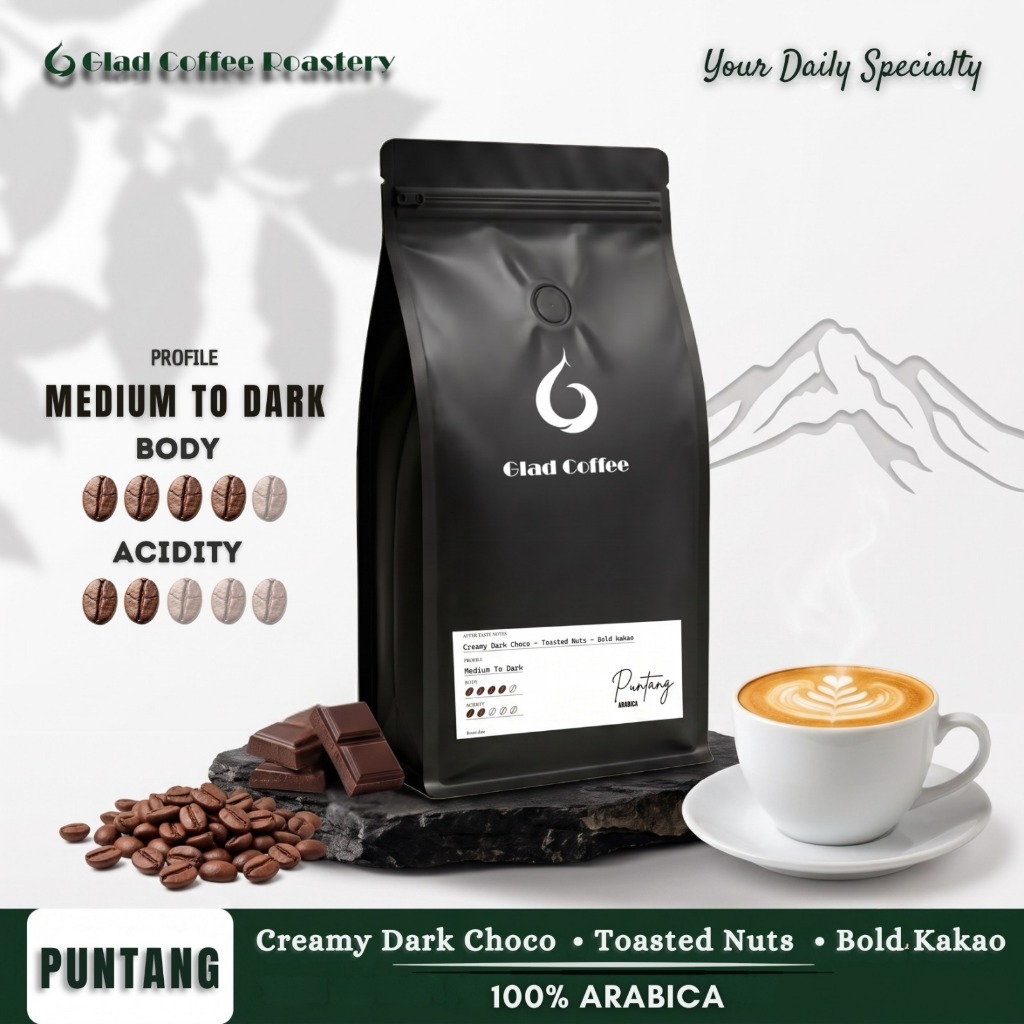 Biji Kopi  Arabika Puntang Fresh Roast Bean Espresso Base Mokapot Premium Grade