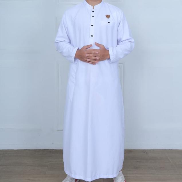 Jubah Gamis Muslem Pria Remaja Dewasa Model Kancing Sultan Adem Lembut,Modern, Lengan Panjang Elegan