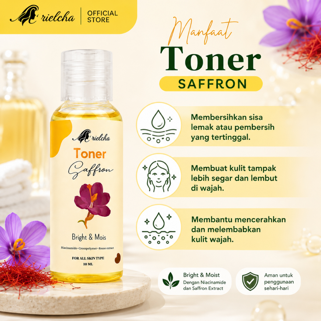 TONER SAFFRON EXTRAK PUTIK BUNGA SAFFRON 10 ML ARIELCHA [BPOM]