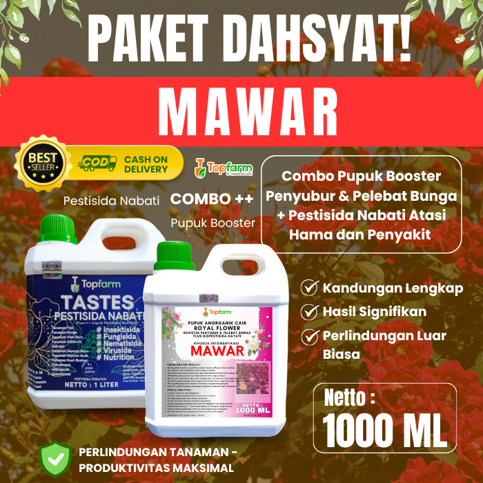 Pupuk Booster Bunga Mawar / Pestisida Bunga Mawar / Pupuk Topfarm / Pupuk Bunga Mawar Agar Berbunga 
