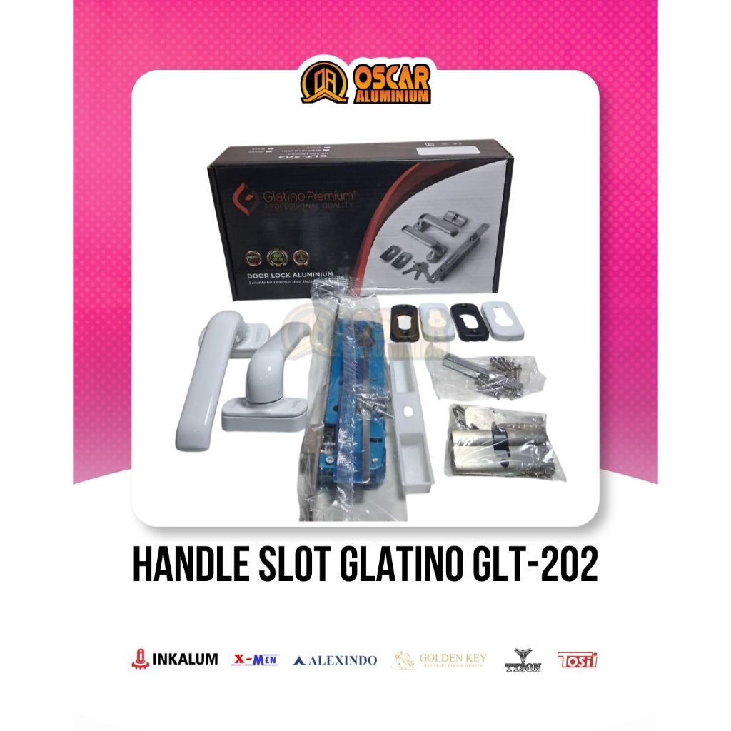 Set Handle Slot Kunci Pintu Aluminium Glatino Premium A31 GLT-202 HR 202 (30MM)