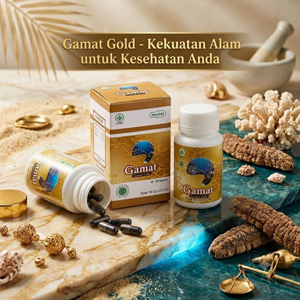 HIU Gamat Gold Kapsul Gamat Emas Suplemen Pemulihan Sumber Kolagen Ekstrak Teripang Emas