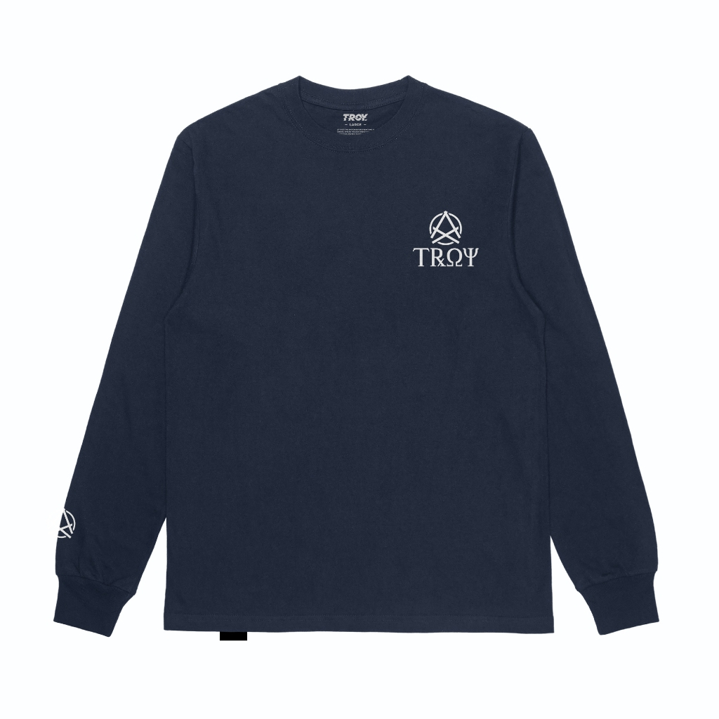Troy Company Longsleeve T-Shirt Navy Astral - Kaos Pria Lengan Panjang Biru Navy LSD 3678