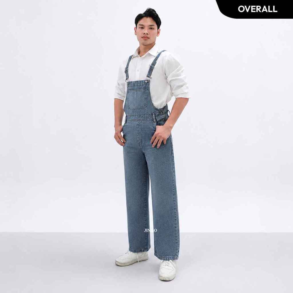 JINISO EVERYDAY - Denim Jumpsuit Overall Loose Jeans 112 Pria