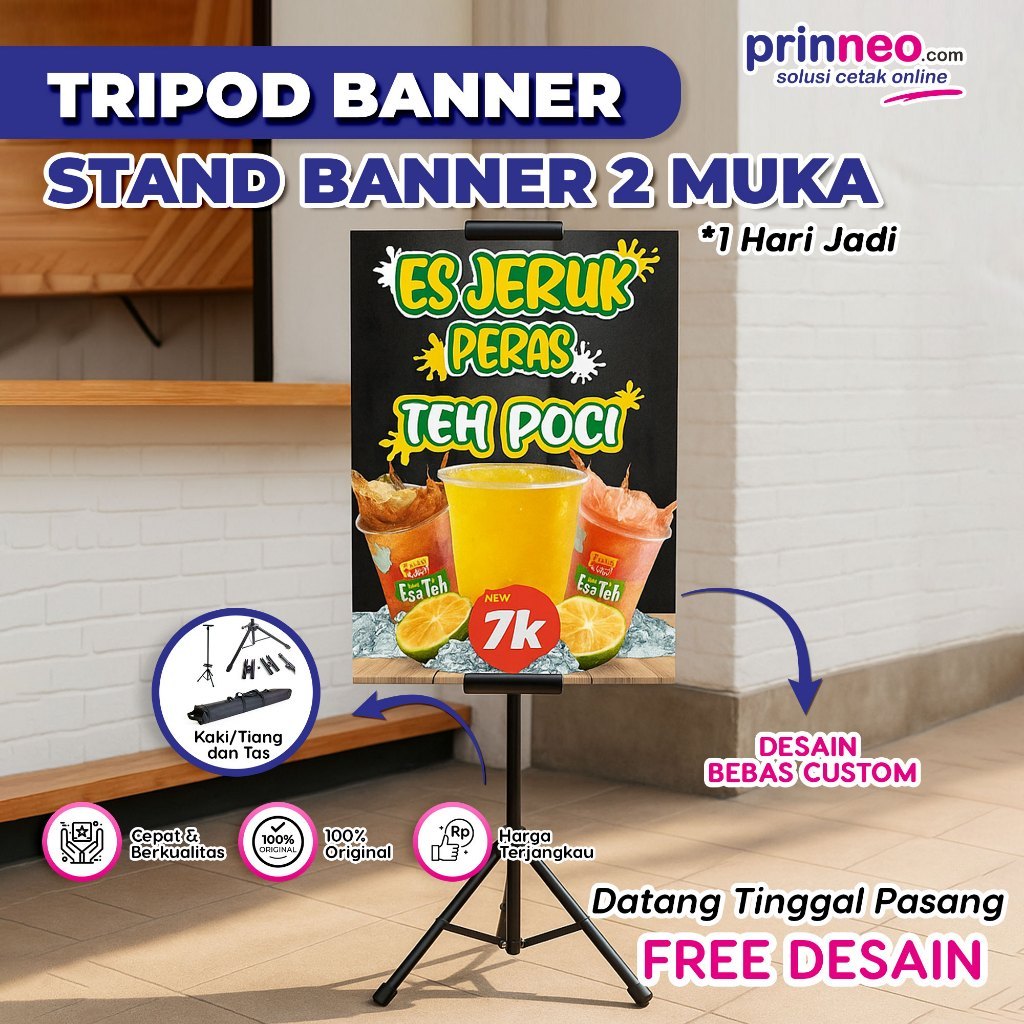TRIPOD BANNER, STAND BANNER BERDIRI, STANDING BANNER, STAND BANNER, TRIPOT BANNER, T BANNER