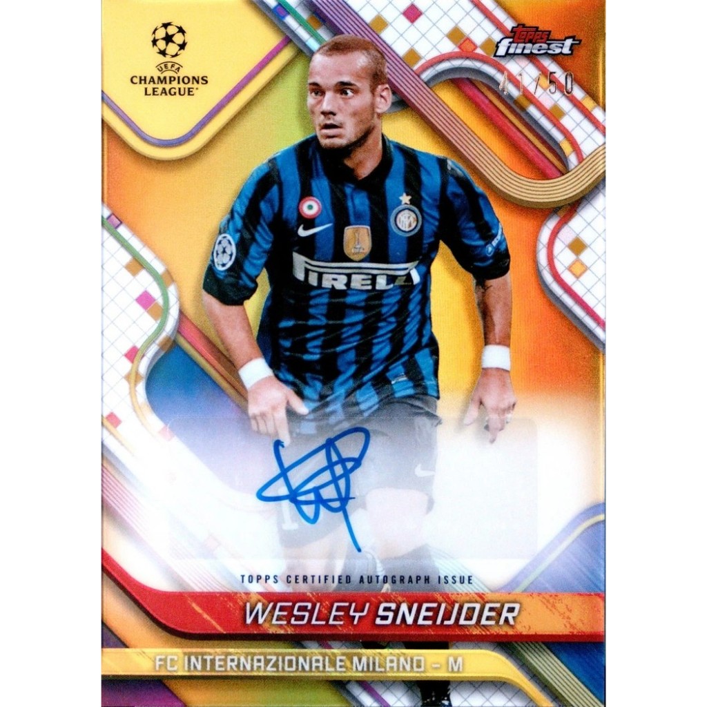 Fullprint Replica Kartu Bola 2024-25 TOPPS FINEST UEFA CLUB COMPETITIONS AUTOS WESLEY SNEIJDER