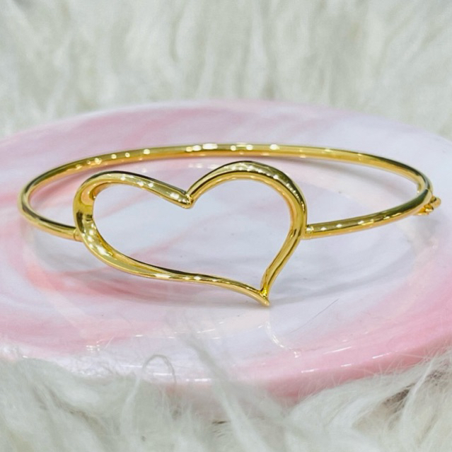 gelang bangle love simple elegant emas asli kadar 875