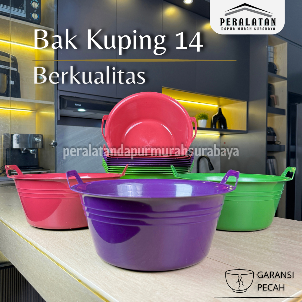 (12 PCS) BAK KUPING 14 STB / BAK MANDI PLASTIK / BAK BESAR / BAK KUPING / BAK / BASKOM KUPING / BASK