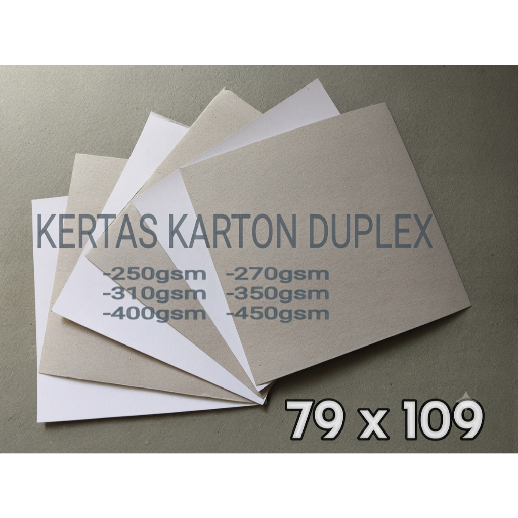 kertas karton DUPLEX Ukuran 79x109 cm (250-450 gsm)