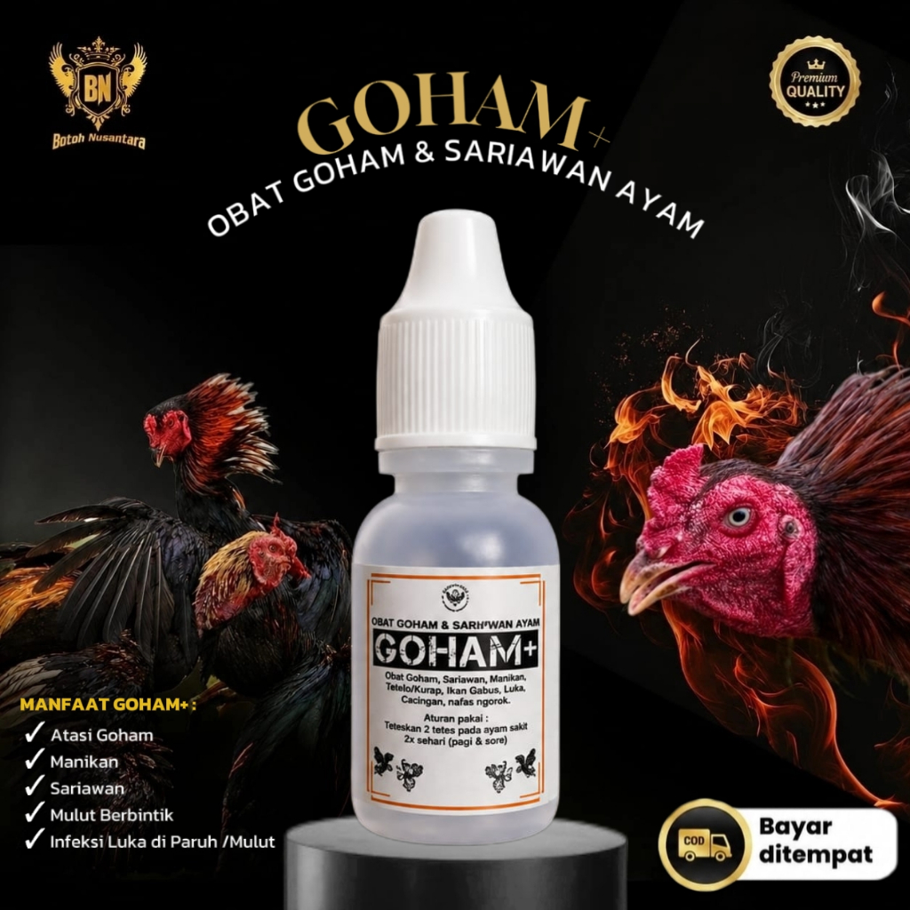 Obat Ayam Goham GOHAM+ Mengobati ayam Manikan Paruh Luka Mengatasi Goham Sariawan