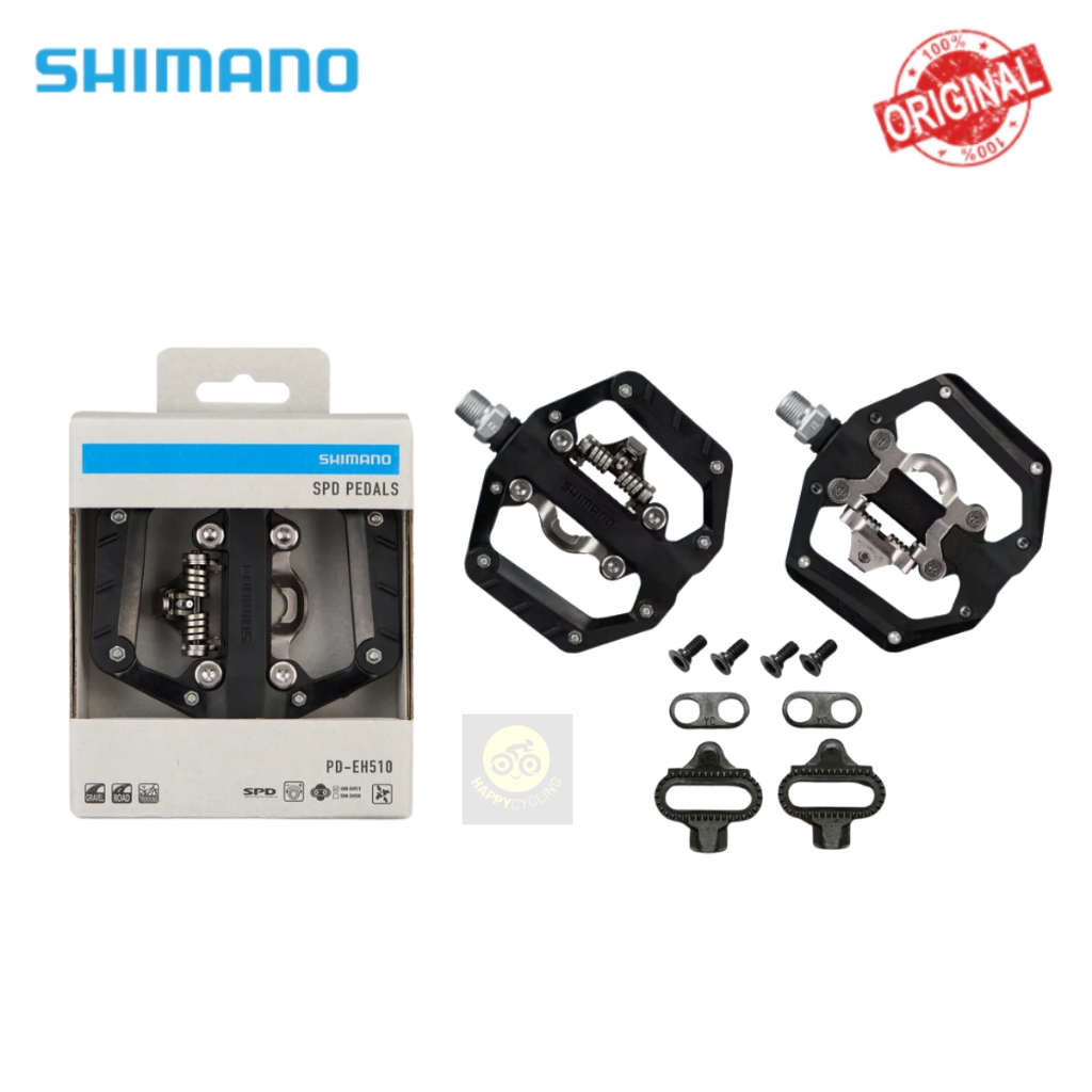 Pedal Cleat MTB Shimano PD-EH510 Cleat dan Flat Pedal Happy Cycling