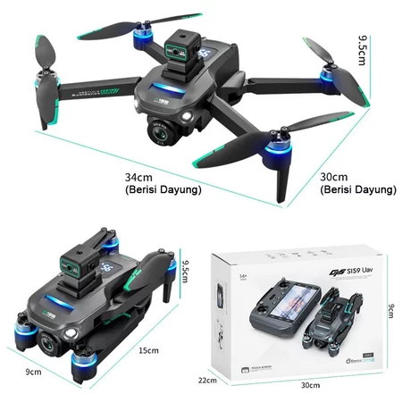 Drone HD Dual Camera Mini Drone Anti Tabrakan Brushless Motor
