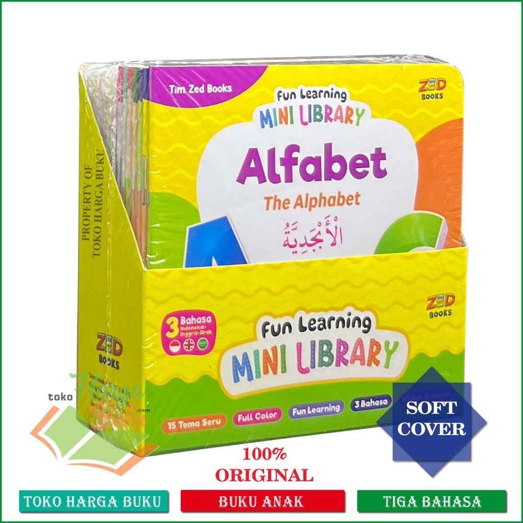 Foto Buku Anak Fun Learning Mini Library 15 Tema Esensial Ilustrasi Video Animasi 3 Bahasa - Zeed Books