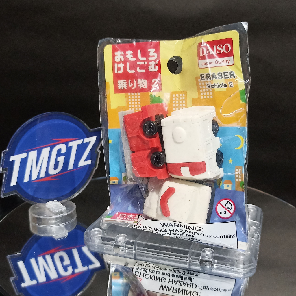 Daiso car eraser vehicle 2 penghapus anak bentuk mobil old stock