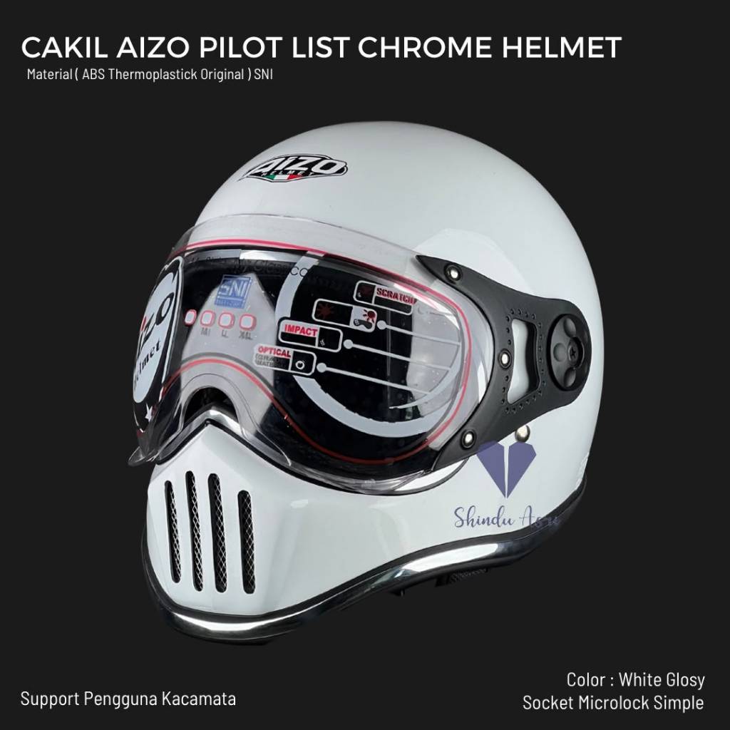 Helm Cakil AIZO Pilot List Chrome