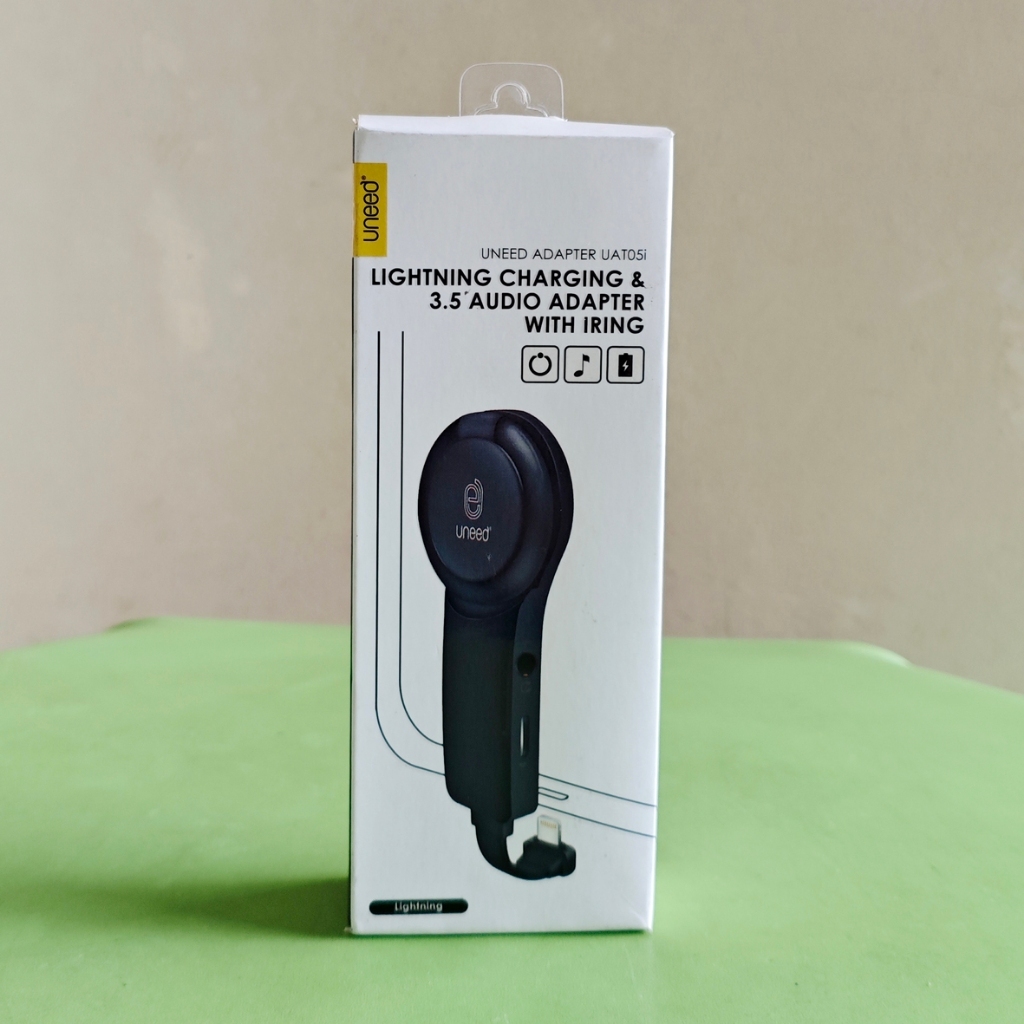 Uneed Lightning Charging 3.5 Audio Adapter With Iring Original