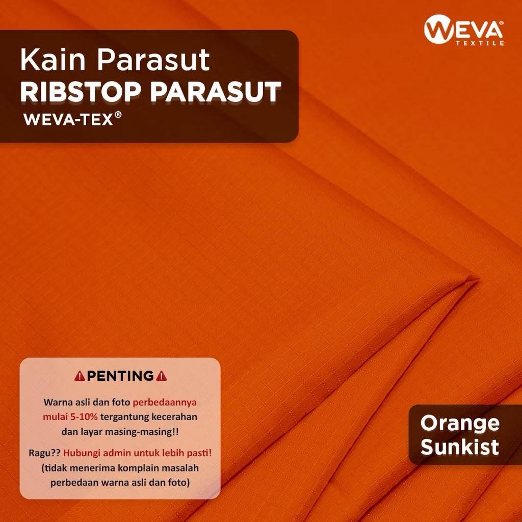 RIBSTOP PARASUT Orange 13 Bahan Kain Ribstop Parasut Anti Air Kain Jaket Celana Dan Tas Ribstop Mura