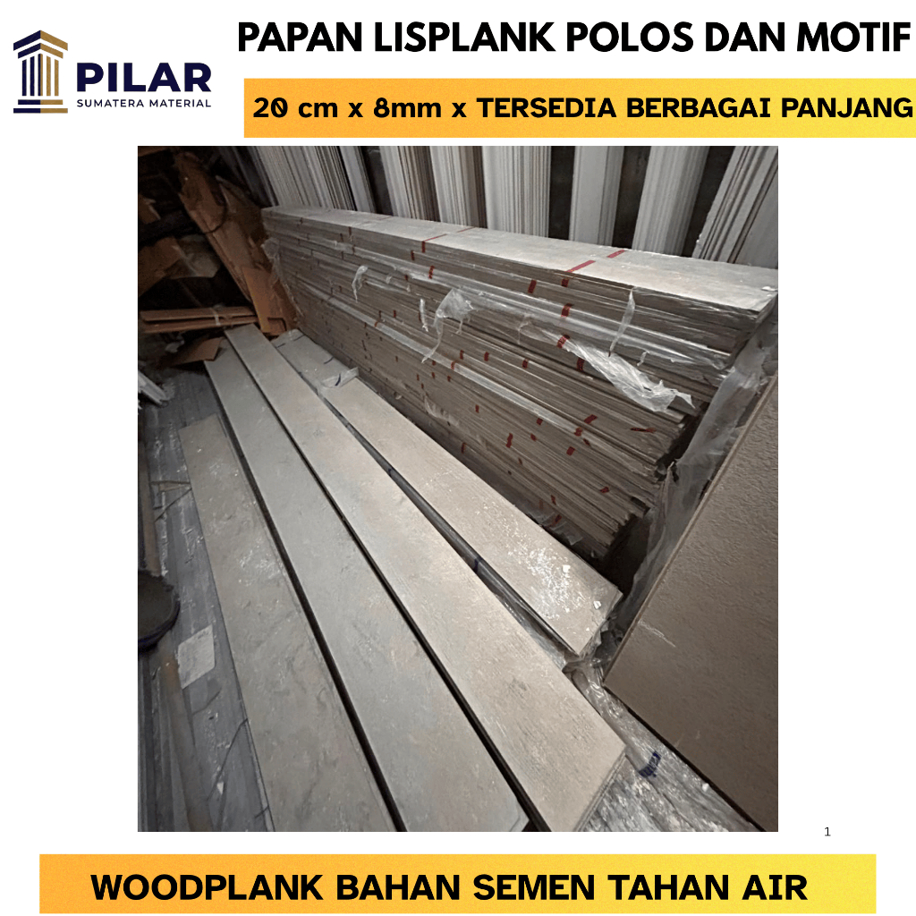 Papan Lisplank Polos dan Texture - Lisplank lebar 20cm - Papan Semen Lisplank GRC