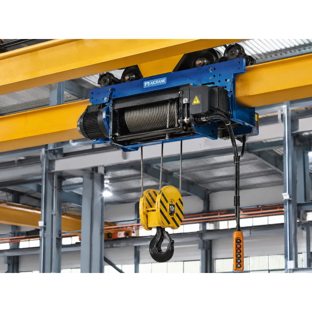 Double Girder Crane Wire Rope Hoist Industri, Hoist Tali Kawat Elektrik untuk Crane Double Girder de