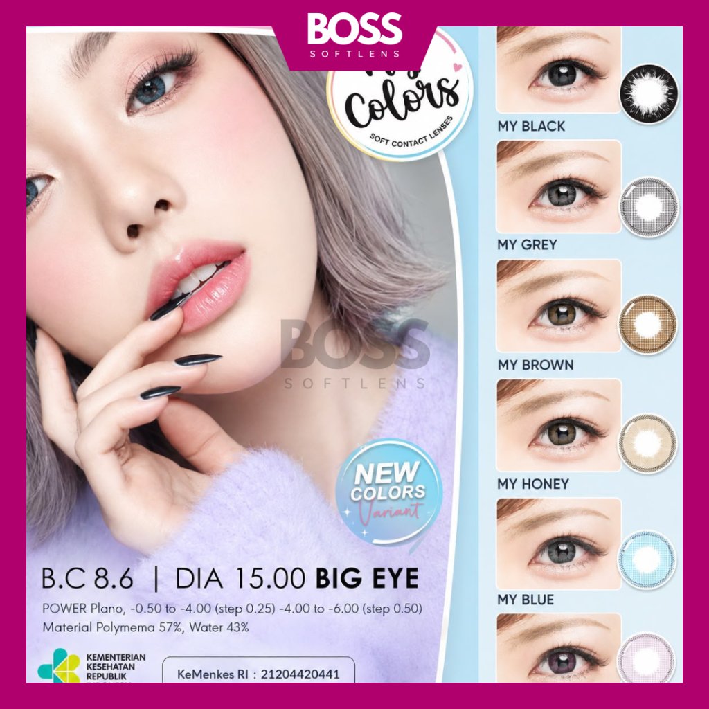 SOFTLENS MY COLORS 15 MM BY OMEGA FREE LENSCASE / SOFLEN / SOFLENS / SOFTLEN / MYCOLORS / MY COLOR /