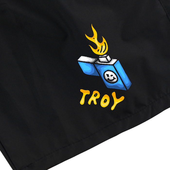 Troy Company Boardshort Black Smiling Lighter - Celana Pendek Pria Hitam PTD 2082