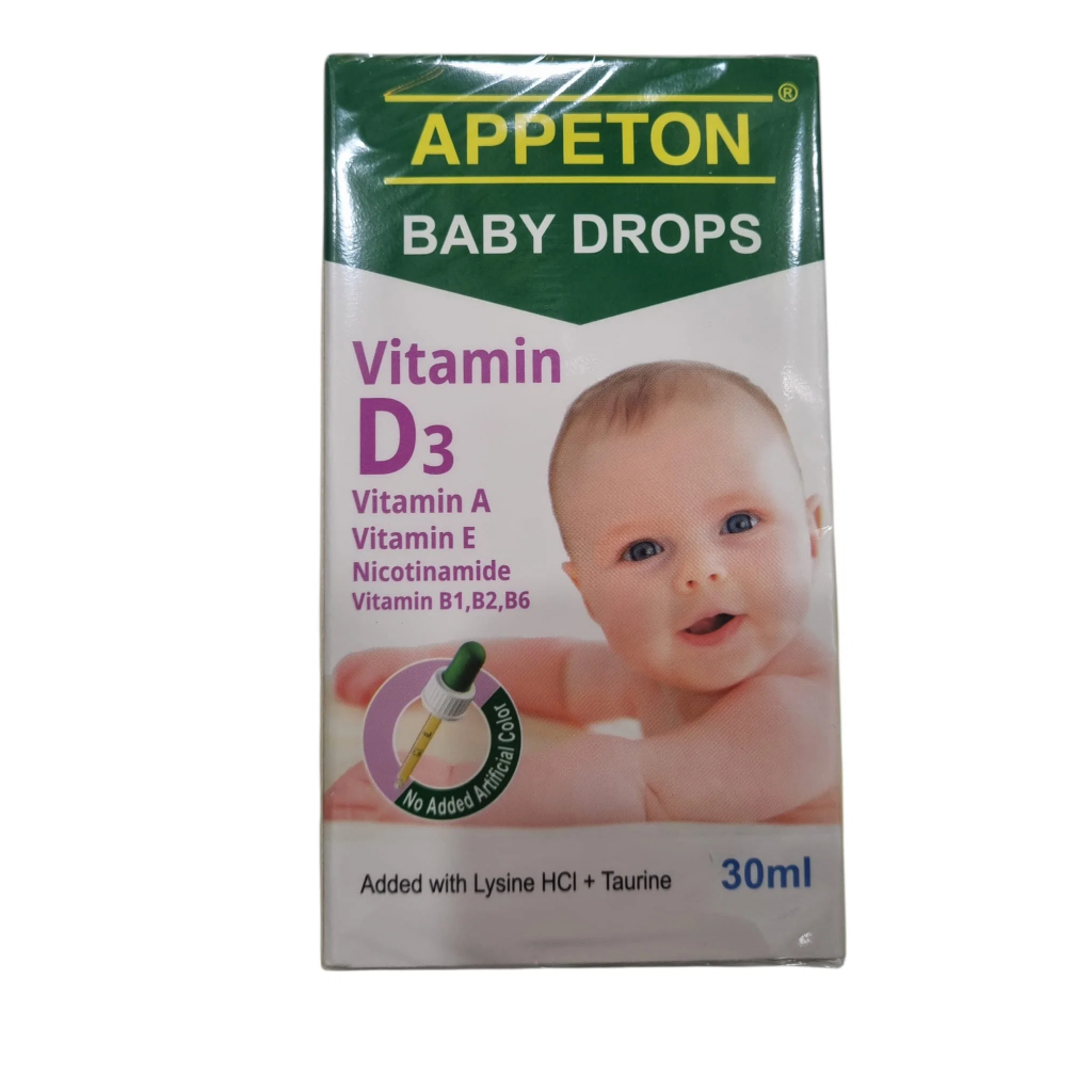 Vitamin Bayi Appeton Baby Drops with D3 Multivitamins Lysine HCI + Taurine 30ml