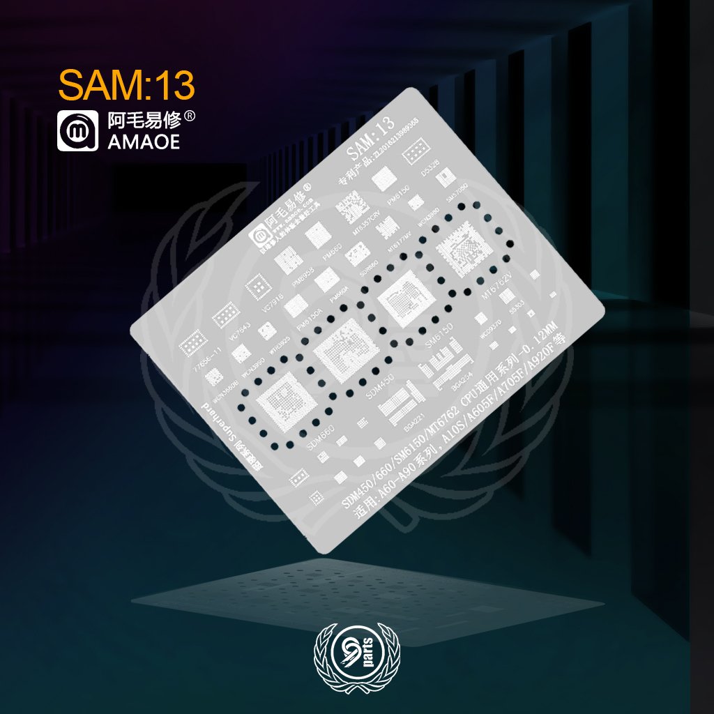 99P -  Plat Cetakan Amaoe Sam:13 / Cetakan IC BGA SAM13 / Reballing Stencils Amaoe SAM 13 - DM450 66