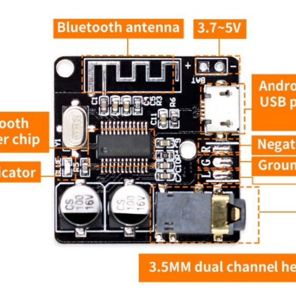 Module Bluetooth Audio Receiver 5.0 VHM 314 Papan Modul Penerima