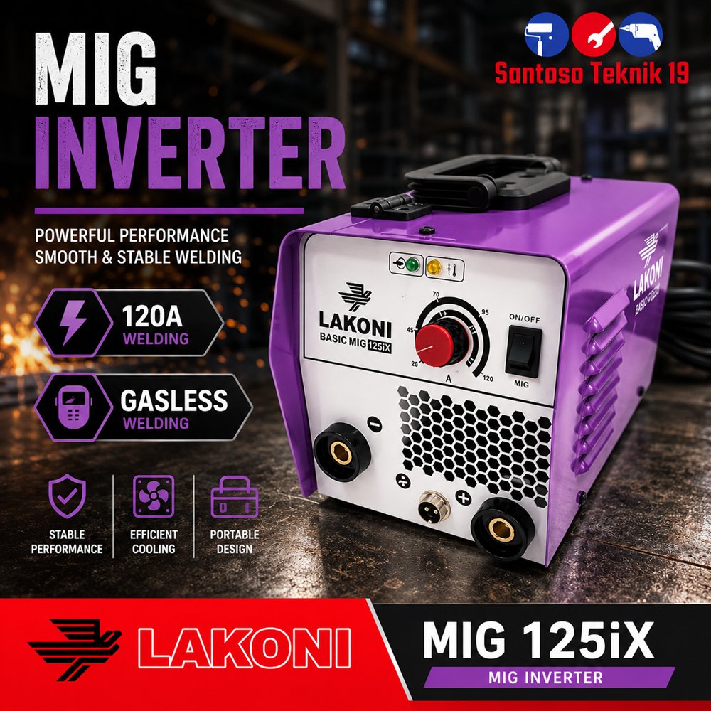 Lakoni MIG 125iX Travo Las MIG Gasless Fluxcore / Mesin Las MIG Inverter Welding