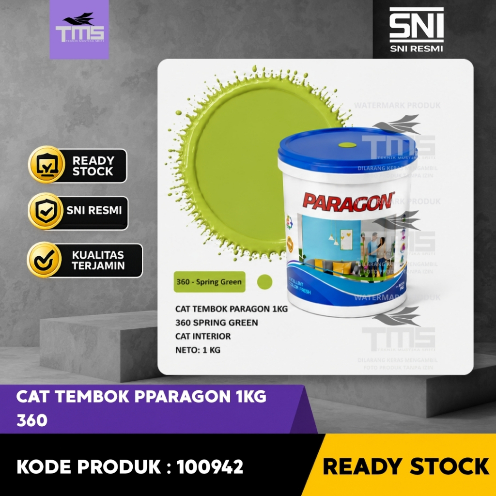 Cat Tembok Paragon 1KG 360 Spring Green Hijau Cat Interior Dinding Rumah Ready Stock