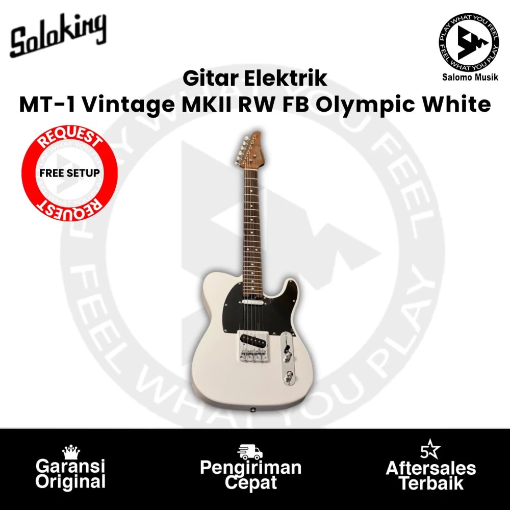 Gitar Elektrik Soloking MT-1 Vintage MKII T-Style Roasted Maple Neck Rosewood Olympic White Original