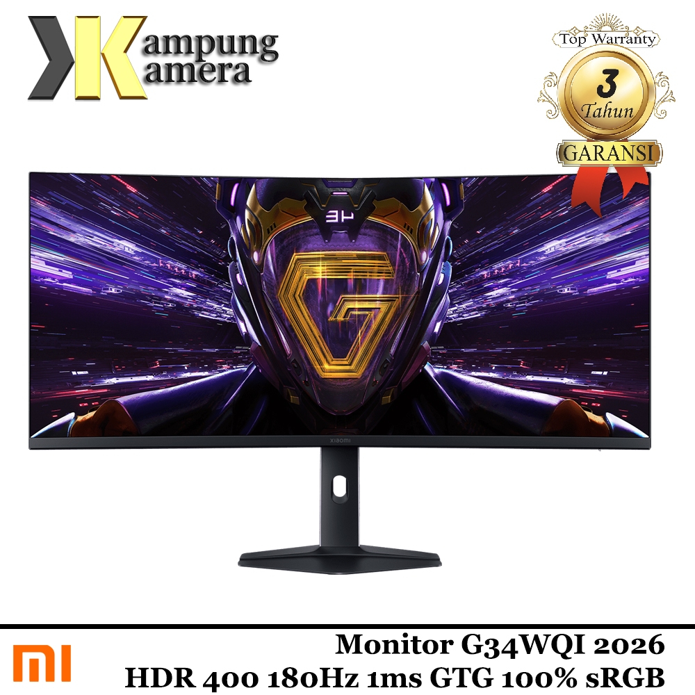 Xiaomi G34WQI 2026 Mi Monitor 34" 2K 34 Inch WQHD Ultrawide 180Hz Curved Gaming ORIGINAL