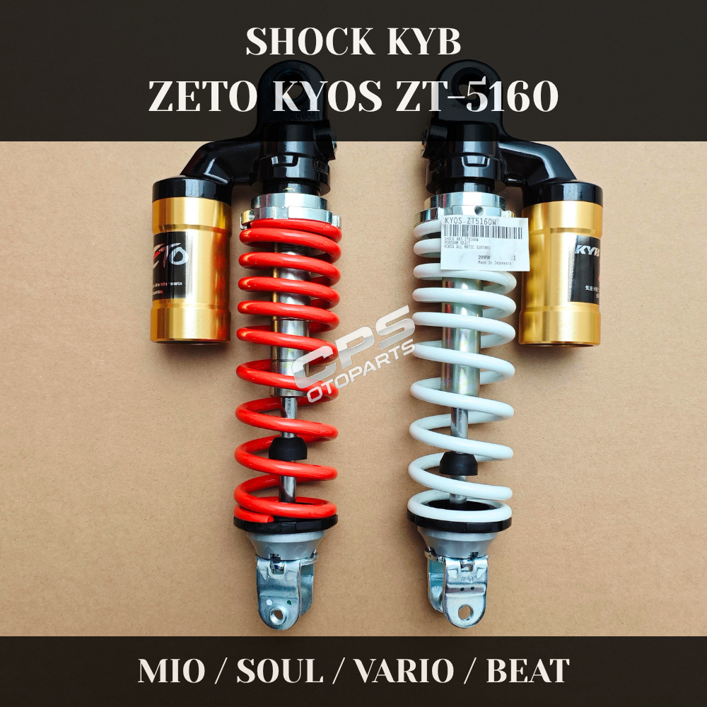 Shock Tabung Belakang KYB Zeto ZT5160 300mm | Mio / Soul / Beat / Vario / Scoopy | Kayaba Gas Shock 
