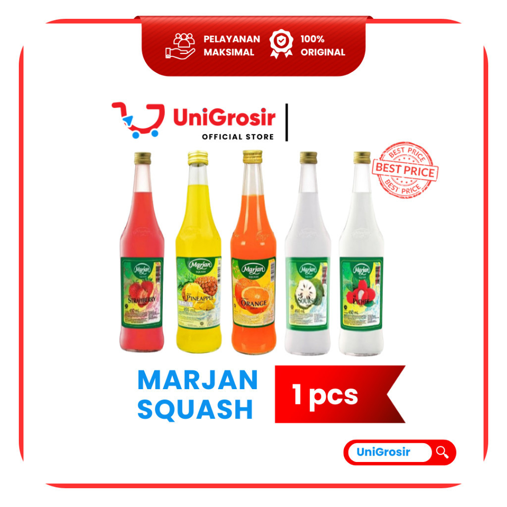 [UniGrosir] MARJAN ORANGE LECY SIRSAK NANAS SQUASH SIRUP SYRUP ~ 450 ml