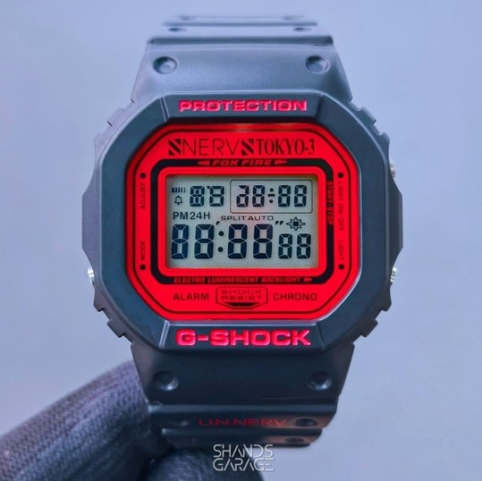 XXX READY STOCK XXX Jam Tangan Casio G-Shock DW-5600 Collaboration Evangelion Nerv Tokyo 3 Preloved 