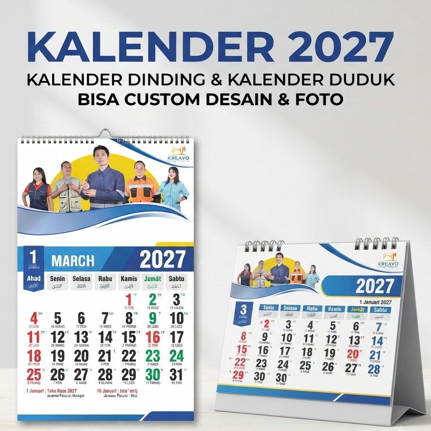 KALENDER DINDING 2027 | Custom Kalender 2027 | Cetak Kalender Dinding Custom Foto