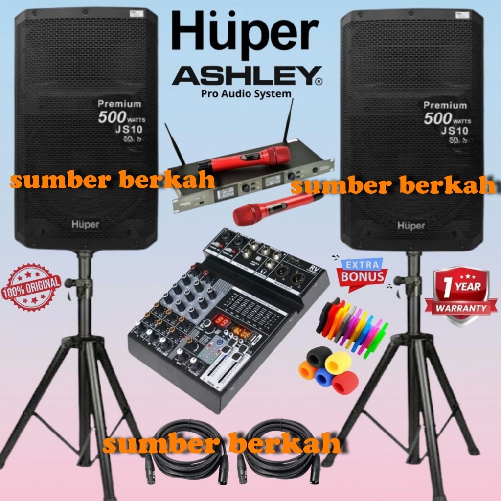 Speaker Aktif 15 Inch HUPER JS10 | JS 10 USB Original 500 Watt + Mixer