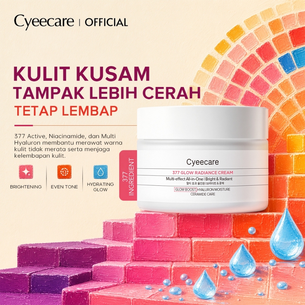 Cyeecare Cream 377 Brightening 30g Krim Wajah untuk Kulit Kusam dan Flek Hitam dengan 377, Niacinami