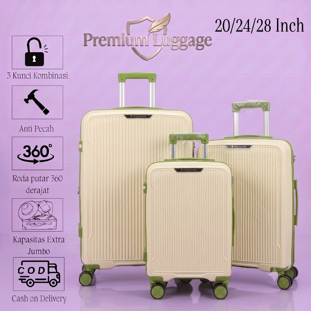 SALE Ukuran 28-24-20INCH POLO TRUST 803 Koper Poliprophylene BISA COD,RINGAN DAN ANTI PECAH