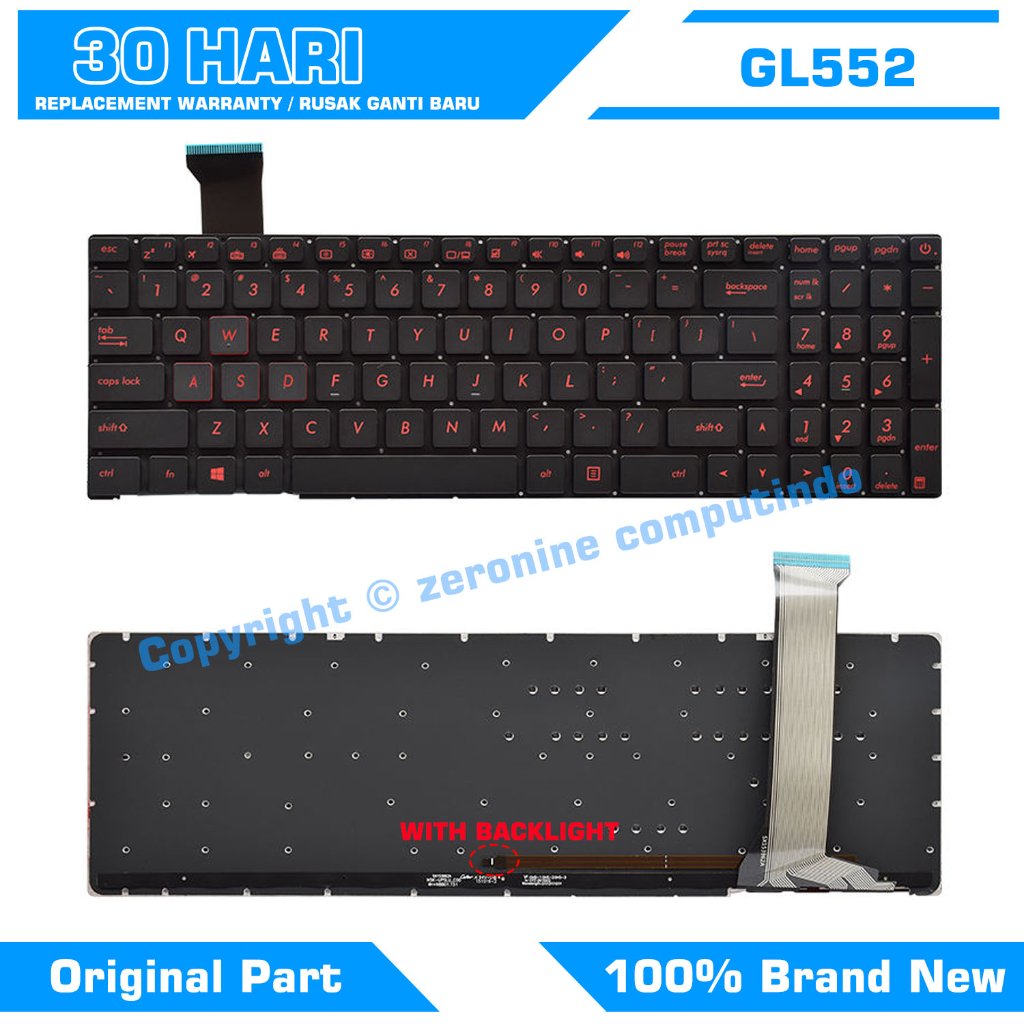 Keyboard ASUS ROG GL552J GL552VW GL552JX GL552VX GL552VL GL552V Backlit