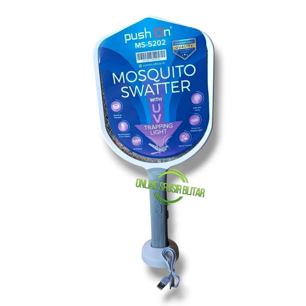 PUSH ON Raket Nyamuk Sinar UV Mosquito Swatter With UV MS-5202