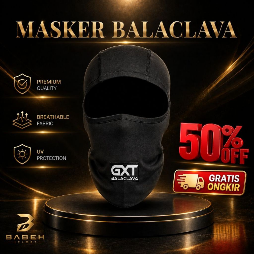 MASKER BALACLAVA MOTOR GEARXPERT GXT ORIGINAL | MASKER NINJA HELM ANTI UV ADEM QUICK DRY BREATHABLE 