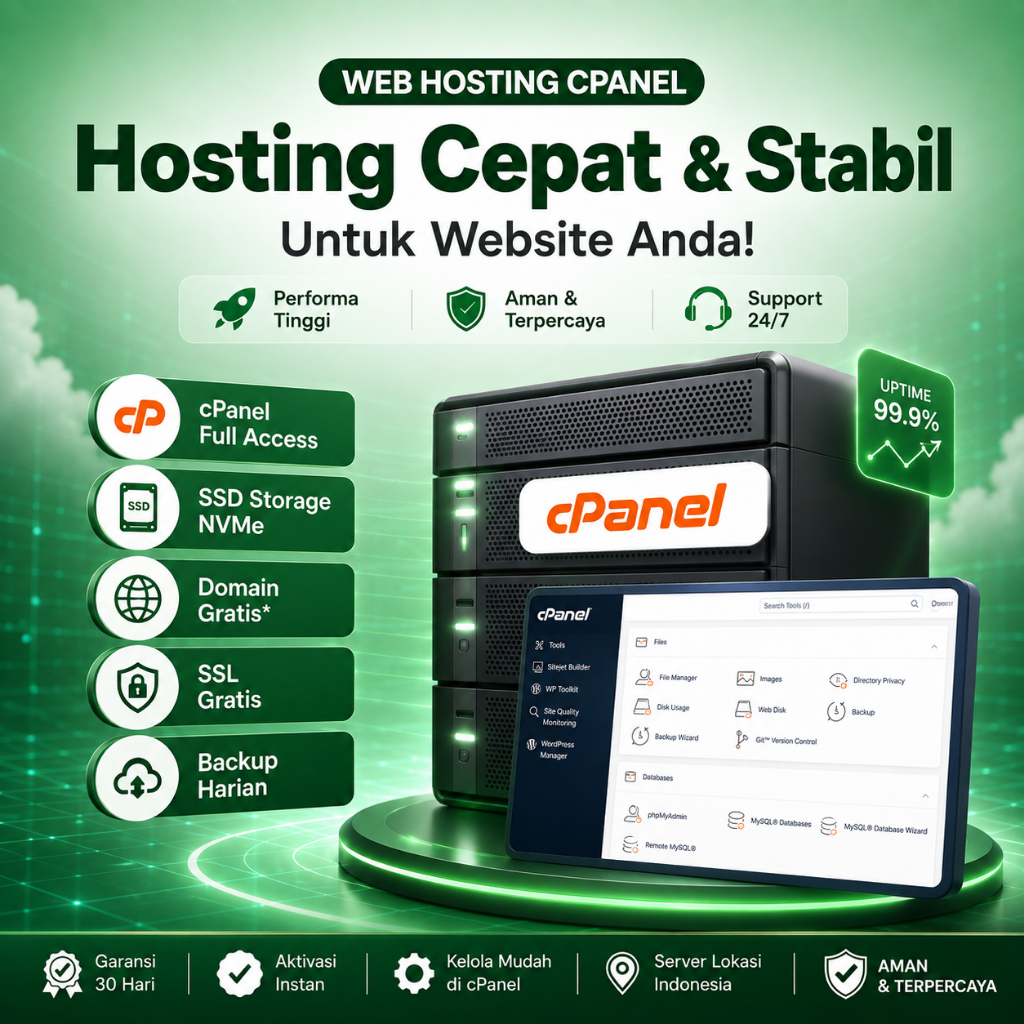 HOSTING CPANEL MURAH BERKUALITAS PERTAHUN