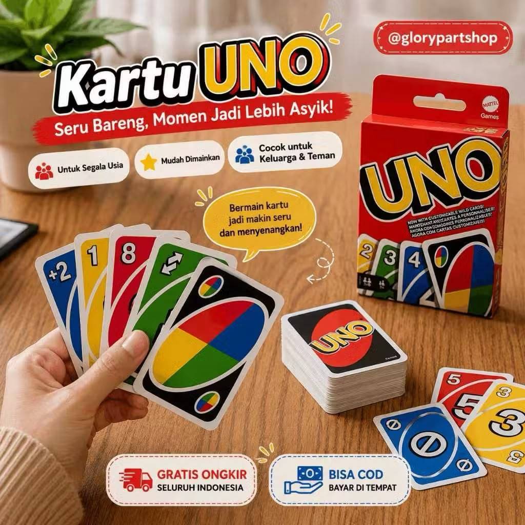 Kartu UNO Mainan Kartu Seru untuk Keluarga & Teman Mudah Dimainkan