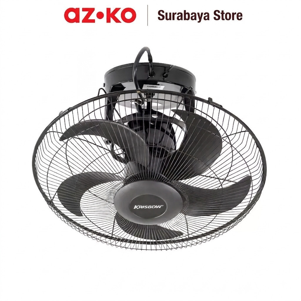 AZKO Krisbow Kipas Angin Plafon Orbit 16 Inch 80 Watt - Hitam Kipas Angin Gantung Kipas Plafon Balin