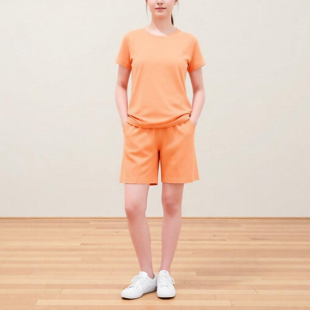 ONE SET Wanita Kekinian Setelan Kaos Wanita Celana Pendek Adem Nyaman