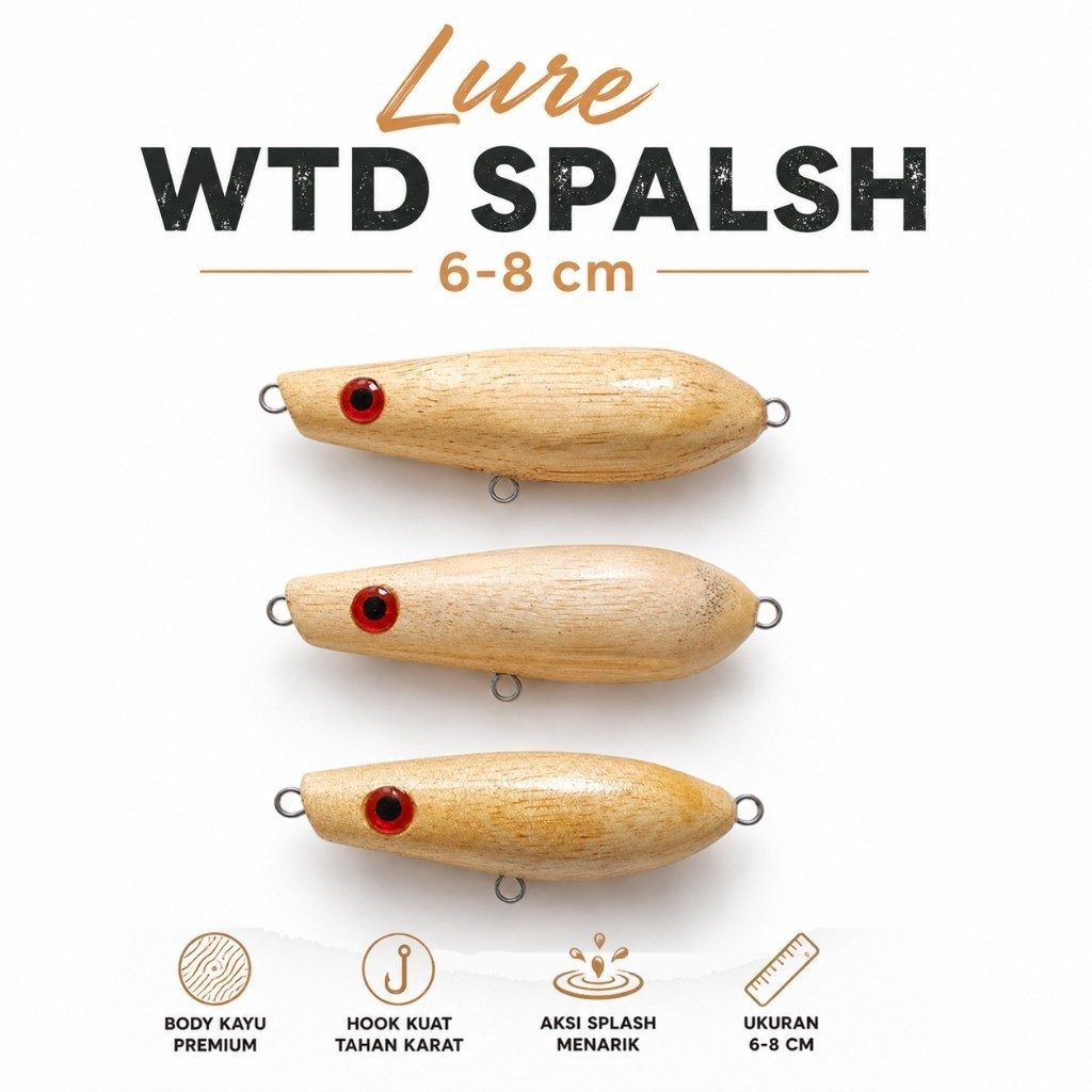 Lure WTD Splash 6-8cm kayu natural